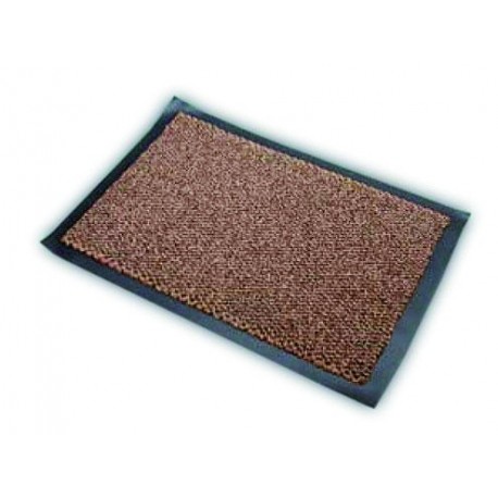 ALDAIA fabric doormat in brown