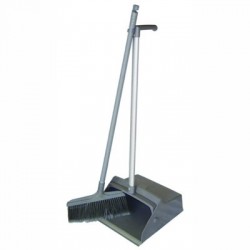 Swinging dustpan with broom