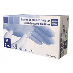 Estojo de 100 luvas de látex