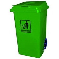 100-litre trash bin with wheels, lid, and pedal