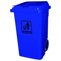 100-litre trash bin with wheels, lid, and pedal