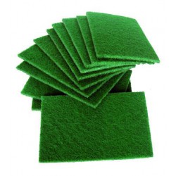 Pack de 10 estropajos cortados de fibra verde extra