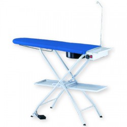Ironing board with temperature and suction