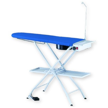 Ironing board with temperature and suction